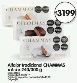 Supermercados Buenos Días Chammas alfajor tradicional oferta