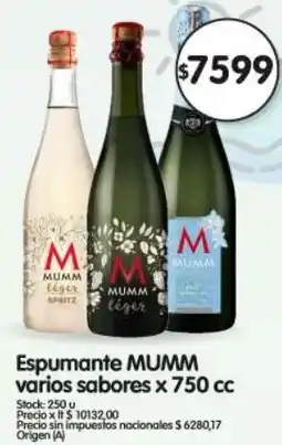 Supermercados Buenos Días Mumm espumante varios sabores oferta