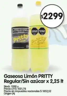 Supermercados Buenos Días Pritty gaseosa limón regular/sin azúcar oferta