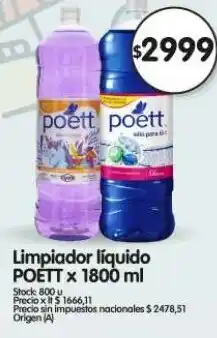 Supermercados Buenos Días Poett limpiador líquido oferta