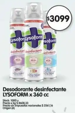 Supermercados Buenos Días Lysoform desodorante desinfectante oferta
