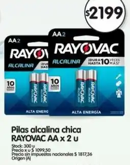 Supermercados Buenos Días Rayovac AA pilas alcalina chica oferta