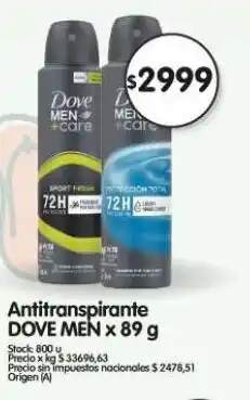 Supermercados Buenos Días Dove men antitranspirante oferta