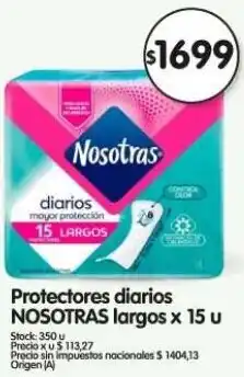 Supermercados Buenos Días Nosotras protectores diarios largos oferta