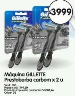 Supermercados Buenos Días Gillette máquina prestobarba carbom oferta