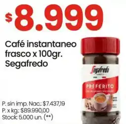 Changomas Café instantaneo frasco segafredo oferta