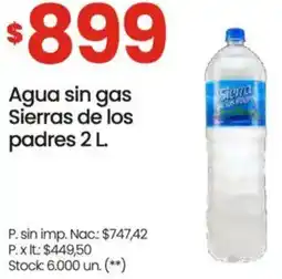 Changomas Sierras de los padres agua sin gas oferta