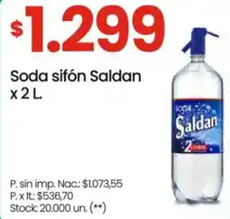 Changomas Saldan soda sifón oferta