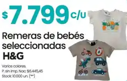 Changomas H&G remeras de bebés seleccionadas oferta