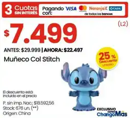 Changomas Muñeco col stitch oferta