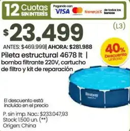Changomas Pileta estructural oferta