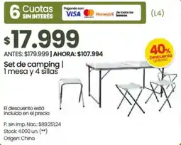 Changomas Set de camping oferta