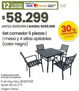 Changomas Set comedor oferta