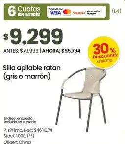 Changomas Silla apilable ratan oferta