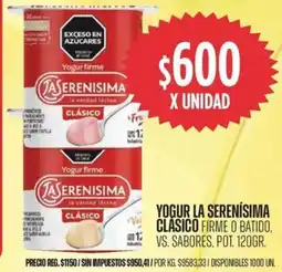 Supermercados Vea La serenísima yogur clasico firme o batido, vs. sabores, pot. oferta