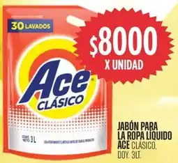 Supermercados Vea Ace clásico jabón para la ropa liquido doy. oferta