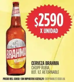 Supermercados Vea Brahma cerveza chopp rubia bot. retornable oferta
