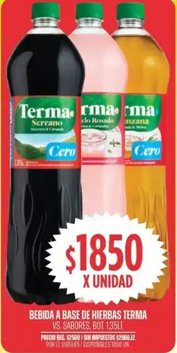 Supermercados Vea Terma bebida a base de hierbas vs. sabores, bot. oferta