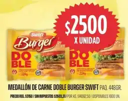 Supermercados Vea Swift medallón de carne doble burger paq. oferta