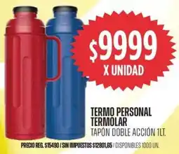 Supermercados Vea Termo personal termolar tapón doble acción oferta
