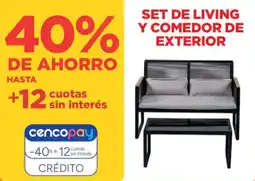 Supermercados Vea Set de living y comedor de exterior oferta