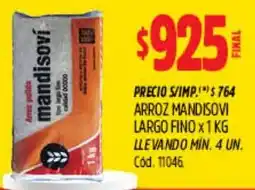Supermercados Yaguar Mandisoví arroz largo finox oferta