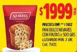 Supermercados Yaguar Nevares pan dulce con frutas oferta