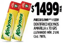 Supermercados Yaguar Kolynos dentifrico amarilla oferta