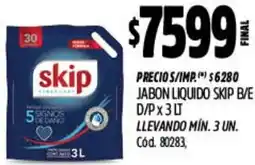 Supermercados Yaguar Skip jabon liquido b/e d/p oferta