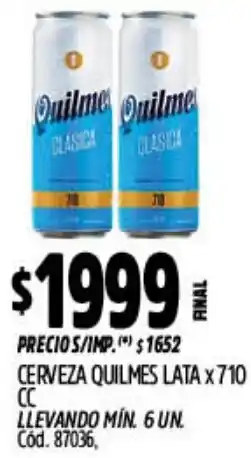 Supermercados Yaguar Quilmes cerveza lata oferta