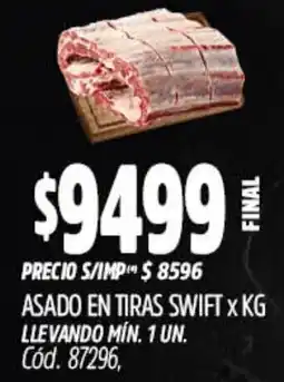 Supermercados Yaguar Swift asado en tiras oferta