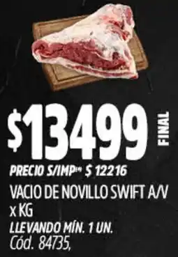 Supermercados Yaguar Swift vacio de novillo a/v oferta