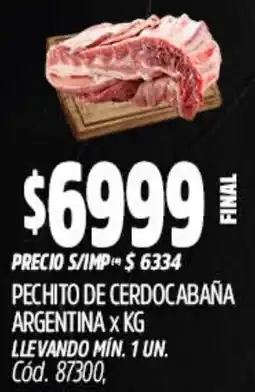 Supermercados Yaguar Pechito de cerdocabaña argentina oferta