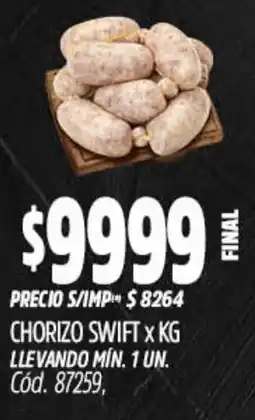 Supermercados Yaguar Swift chorizo oferta