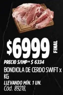 Supermercados Yaguar Swift bondiola de cerdo oferta