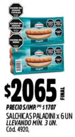 Supermercados Yaguar Paladini salchicas oferta