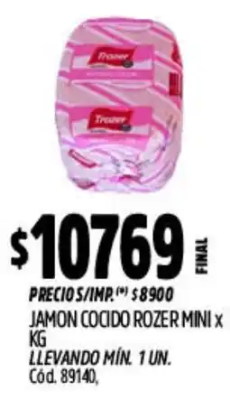 Supermercados Yaguar Rozer jamon cocido mini oferta