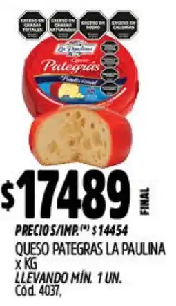 Supermercados Yaguar La paulina queso pategras oferta