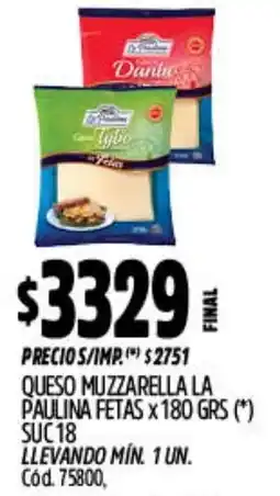 Supermercados Yaguar La paulina fetas queso muzzarella oferta
