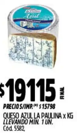 Supermercados Yaguar La paulina queso azul oferta