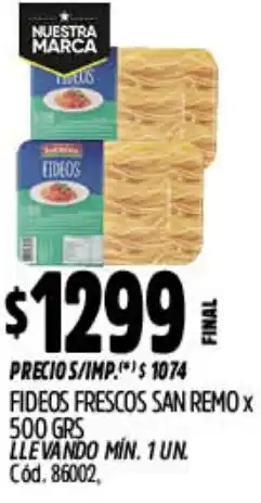 Supermercados Yaguar Frescos san remo fideos oferta
