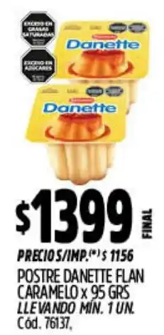 Supermercados Yaguar Danette postre flan caramelo oferta