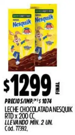 Supermercados Yaguar Nesquik leche chocolatada oferta