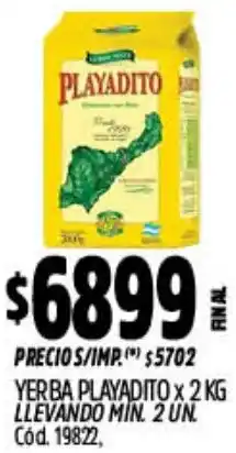 Supermercados Yaguar Playadito yerba oferta