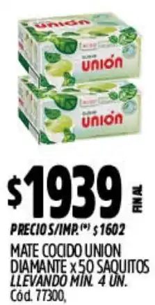 Supermercados Yaguar Unión mate cocido diamante oferta