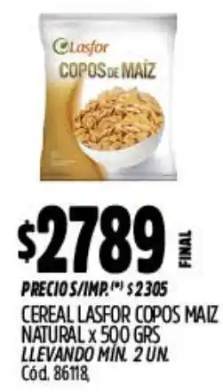 Supermercados Yaguar Lasfor cereal copos maiz natural oferta