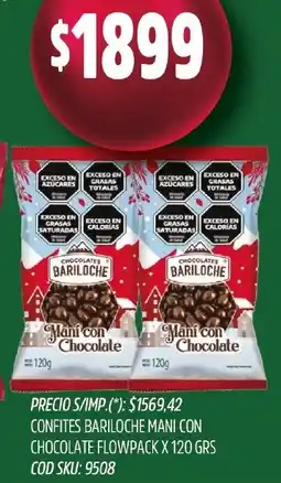 Supermercados Yaguar Bariloche confites mani con chocolate flowpack oferta