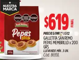 Supermercados Yaguar San remo pepas galletita membrillo oferta
