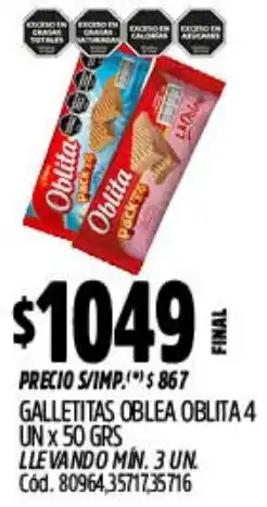 Supermercados Yaguar Oblita galletitas oblea oferta