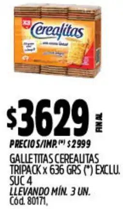 Supermercados Yaguar Cerealitas galletitas tripack oferta